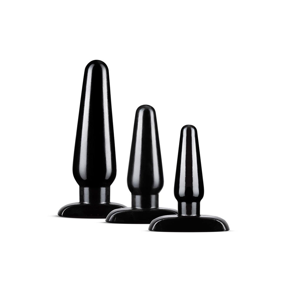 Svarta Analpluggar, 3-pack - Lust & Kärlek