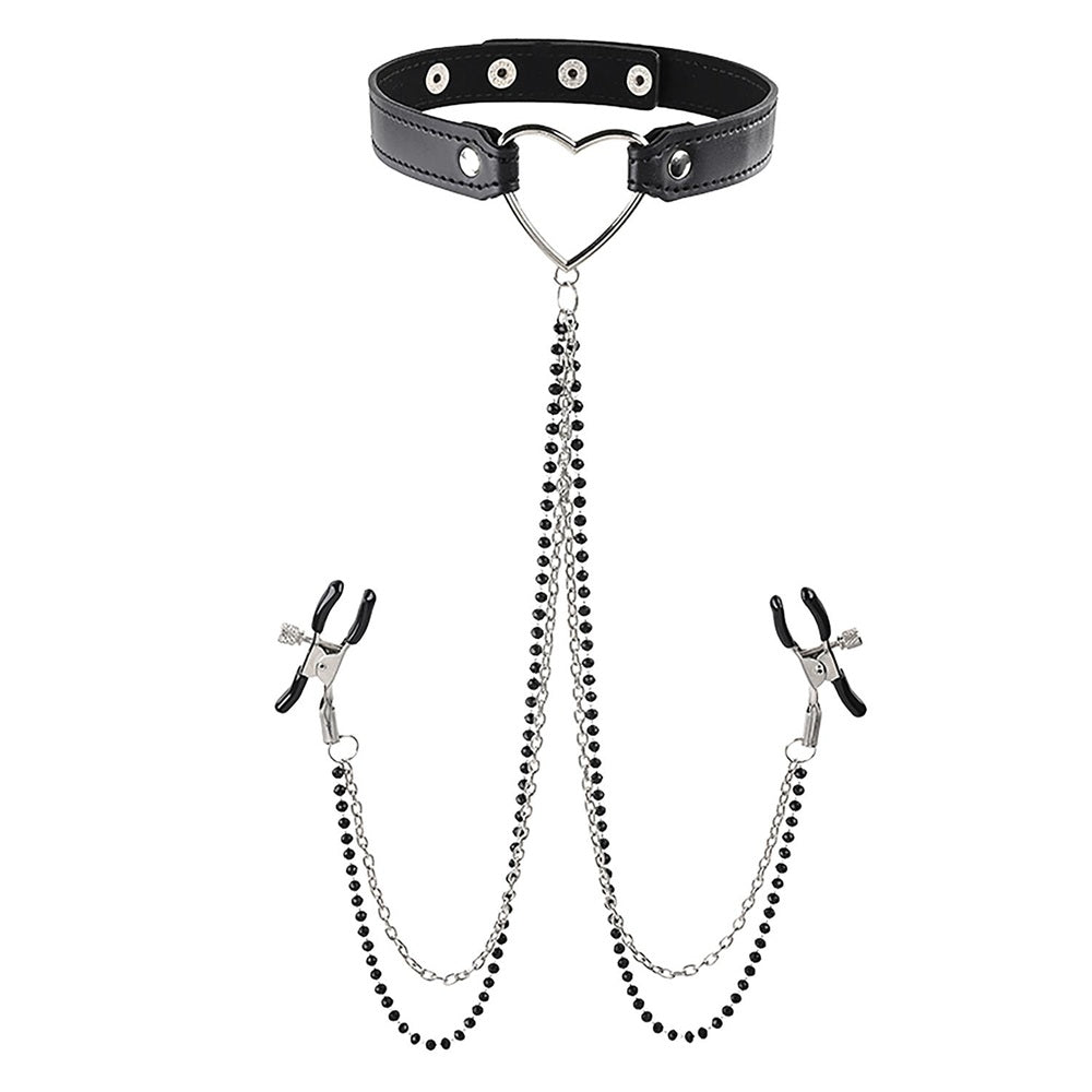 Bröstklämmor med Halsband - Lust & Kärlek