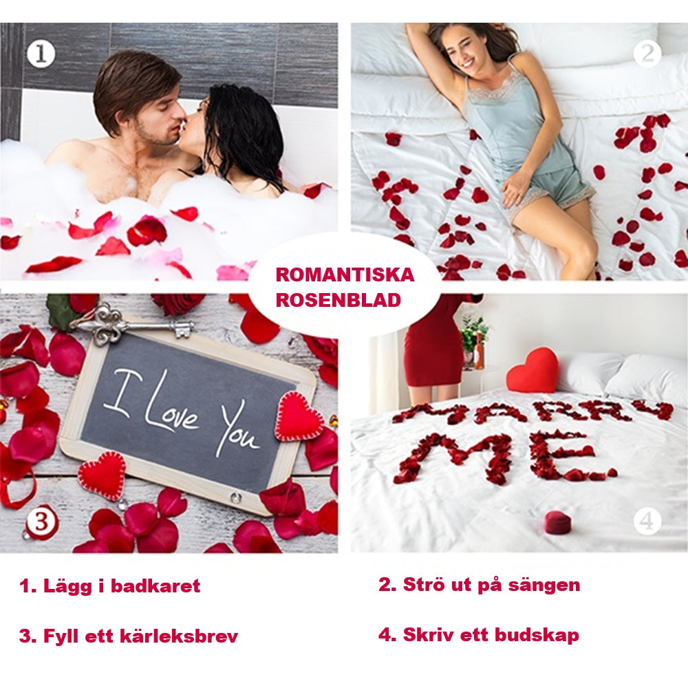 Rosenblad med 3 st LED-ljus - Lust & Kärlek