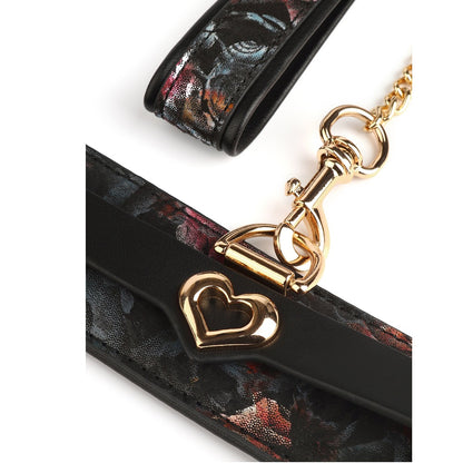 Blommigt Halsband med Koppel