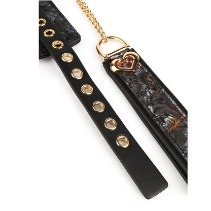 Blommigt Halsband med Koppel