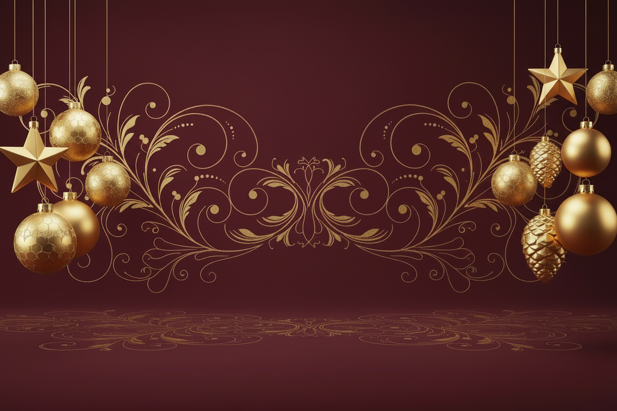 Lyxig julbanner med subtila julkulor