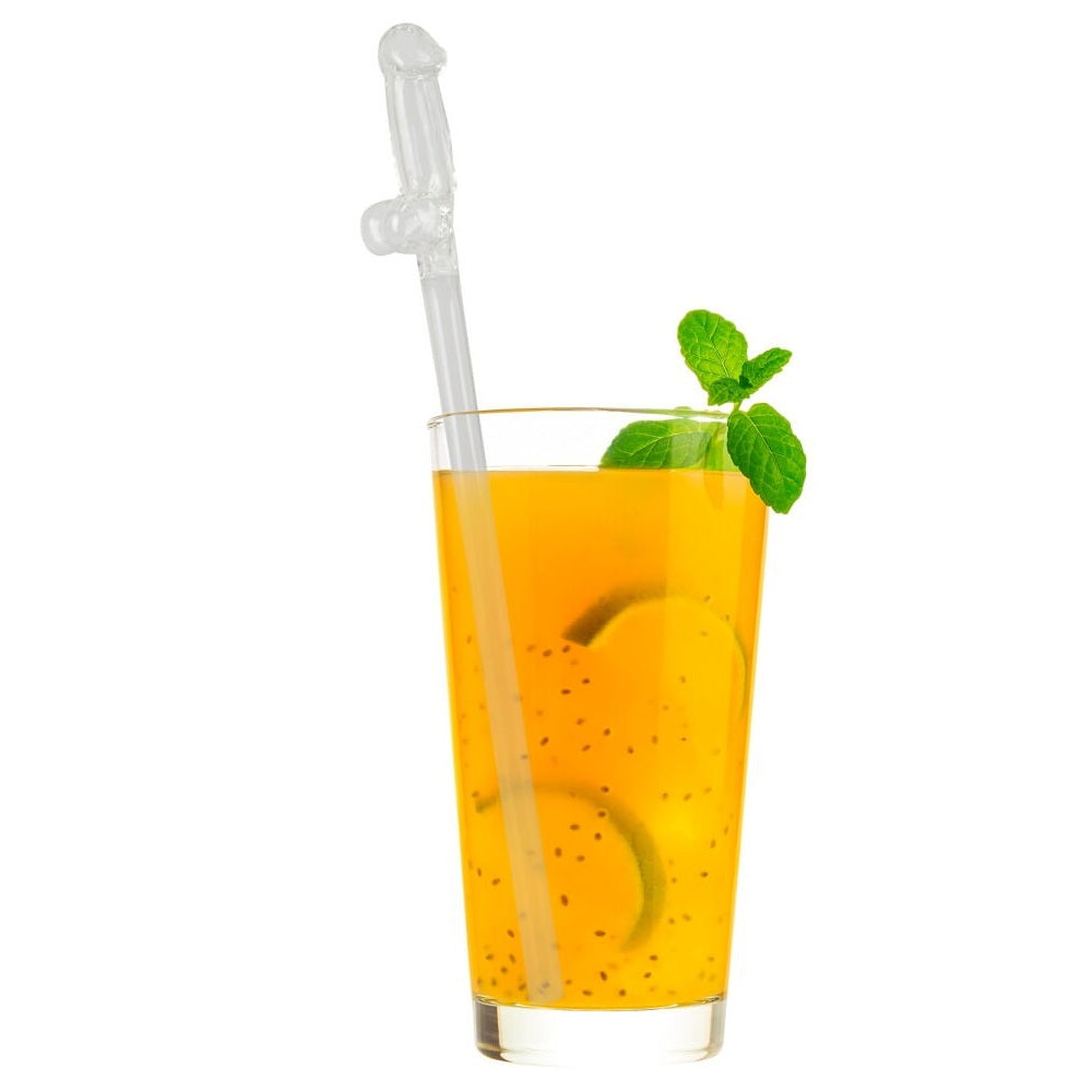 Penisformade Sugrör i Glas